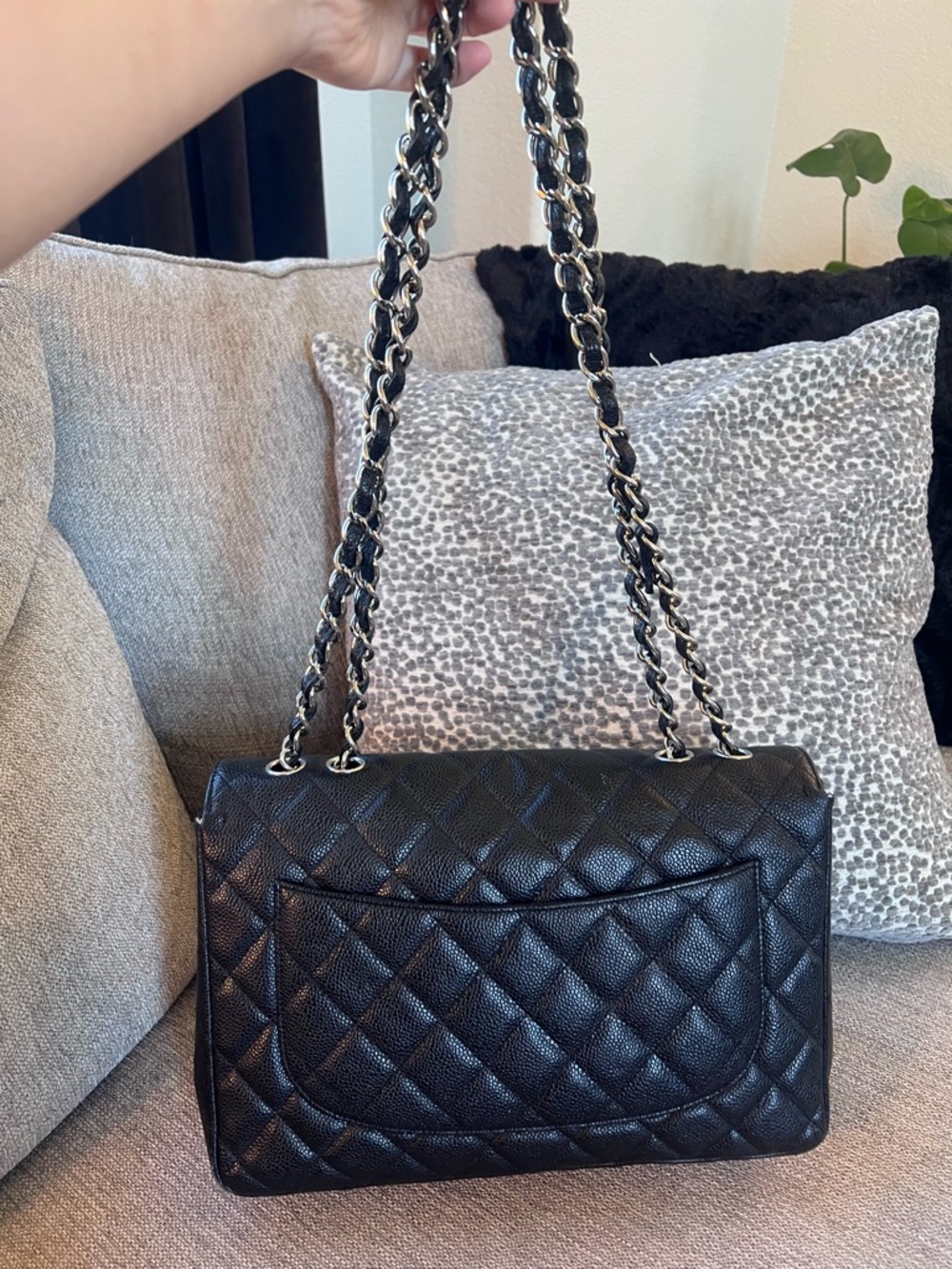 Chanel Vintage Classic Single Flap Quilted Caviar Jumbo Shoulder Bag - Picture 3 of 14